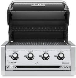 Broil King Regal 420 Black Einbaugrill - Grillfürst Deal Mit Zusätzlichen Edelstahl Grillrosten - Modell 2023 -Natur Erlebnis Broil King Einbaugrill 985652 Regal 420 Deckel offen 1