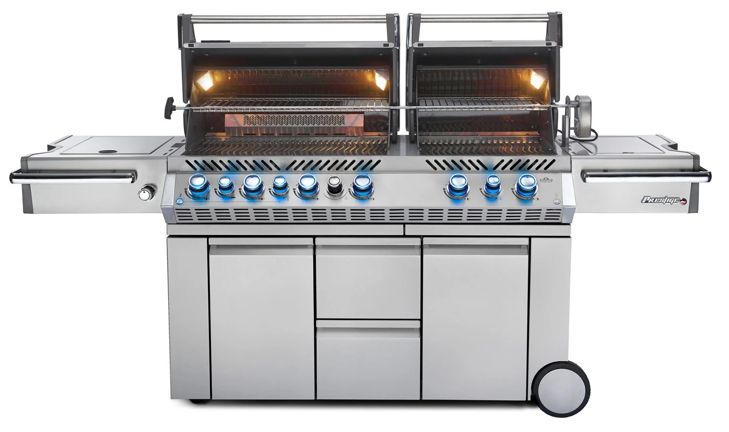 Napoleon Prestige Pro 825-3 Edelstahl Gasgrill Inkl. Drehspieß Und Bodenbeleuchtung - Modell 2023 - SMART Deal Inkl. Grillfürst Grill Control Mit Companion Device Und Einstichthermometer 5 Napoleon Prestige Pro 825-3 Edelstahl Gasgrill Inkl. Drehspieß Und Bodenbeleuchtung - Modell 2023 - SMART Deal Inkl. Grillfürst Grill Control Mit Companion Device Und Einstichthermometer – Bild 5