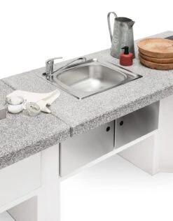 Palazzetti Gartenküche: Modul Spüle, Marmortech Grau