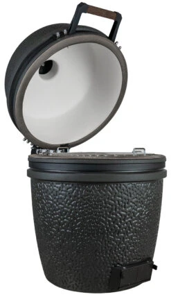 The Bastard Keramikgrill VX Large - Solo - Schwarz Matt - Modell 2023 -Natur Erlebnis The Bastard VX Keramikgrill Large Solo offen links