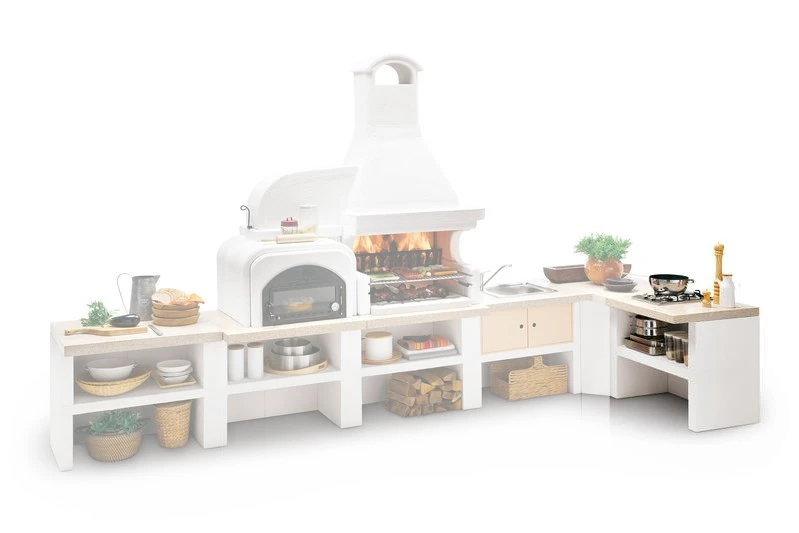 Palazzetti Gartenküche: Modul 2- Flammige Gaskochstelle Mit Edelstahl Abdeckung, Marmortech Rot 1 Palazzetti Gartenküche: Modul 2- Flammige Gaskochstelle Mit Edelstahl Abdeckung, Marmortech Rot